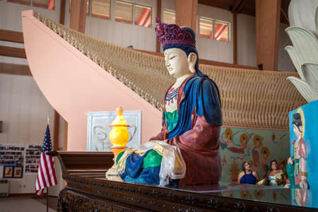 New York, NY / USA: 8/30/2014 - Chuang Yen monastery interiorのeditorial素材