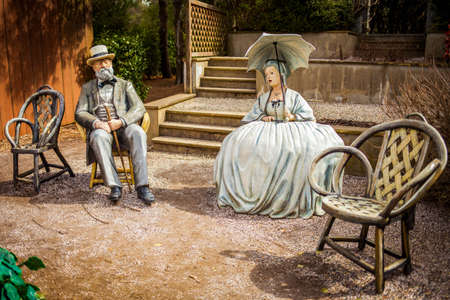 Hamilton, NJ / USA: 3/28/2015 - Terrace at Sainte-Adresse Grounds for sculptures art center parkのeditorial素材