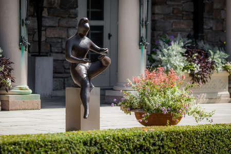 Pocantico Hills, NY / USA: 8-30-2014: Kykuit Rockefeller Estate art statues exterior at Hudson Valley New Yorkのeditorial素材
