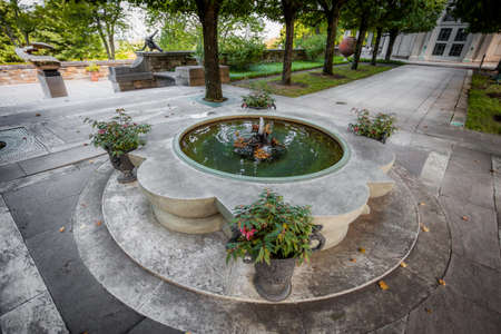 Pocantico Hills, NY / USA: 8-30-2014: Kykuit Rockefeller Estate fountain at Hudson Valley New Yorkのeditorial素材