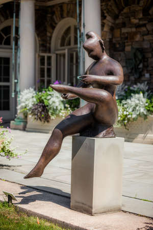 Pocantico Hills, NY / USA: 8-30-2014: Kykuit Rockefeller Estate art statues exterior at Hudson Valley New Yorkのeditorial素材