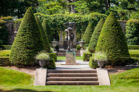 Pocantico Hills, NY / USA: 8-30-2014: Kykuit Rockefeller Estate art statues exterior at Hudson Valley New Yorkのeditorial素材