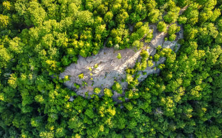 Scenic aerial view of Rocky Mountain Summit at Adirondacks areaの写真素材