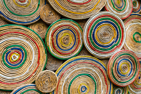 Colorful handmade wall decoration circle texture pattern ornamentの写真素材