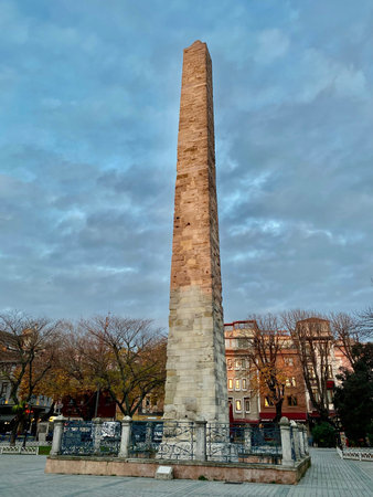 ISTANBUL, Turkey - 12-20-2020: Walled Obelisk historic landmark at hippodrome city centerのeditorial素材