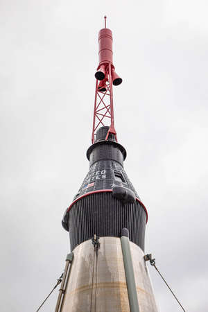Florida, USA - Feb. 13, 2021: Space rocket at Kennedy Space Center Visitor Complex with nobodyのeditorial素材