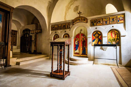 View of David Gareja Lavra orthodox monastery interior nobodyの写真素材