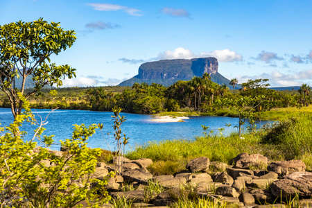 Scenic view of Canaima National Park Mountains and Canyons in Venezuelaの写真素材