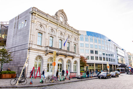 Brussels, Belgium - November 10, 2022: Building of European Union parliament exteriorのeditorial素材