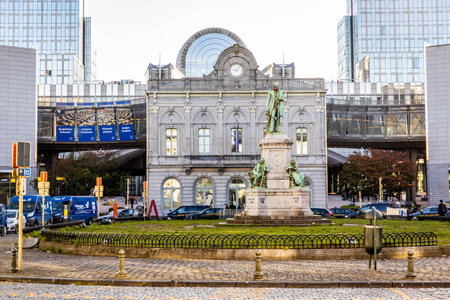 Brussels, Belgium - November 10, 2022: Building of European Union parliament exteriorのeditorial素材