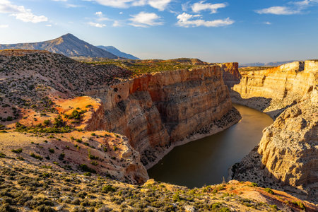 A stunning scenic view of Bighorn Canyon, captured from the State Line Trailの写真素材
