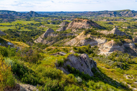 Scenic vibrant view of colorful Canyons under sunset sunの写真素材