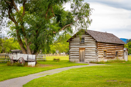 The Historical Museum at Fort Missoula is a 32-acre historic park in Missoula, Montana, with over 20 historic structures and 50,000 artifactsの写真素材