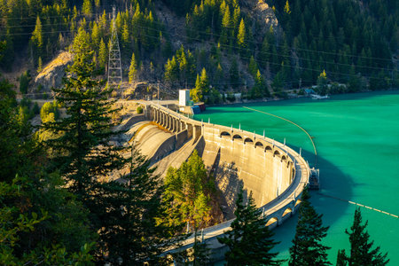 Hydroelectric Diablo Dam on the Skagit River
