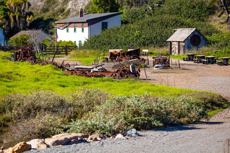 Visitor center building providing park information and services on Santa Cruz Island in Channel...