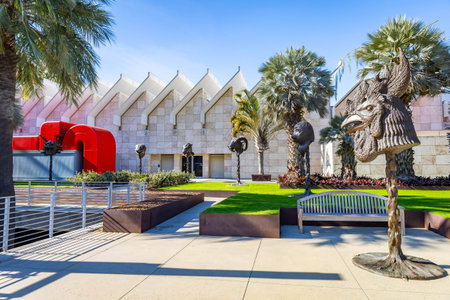 Los Angeles, CA, USA - December 01, 2025: Modern architectural facade of the Los Angeles County...