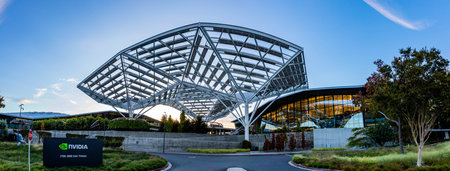 Santa Clara, CA, USA - November 20, 2025: Front view of Nvidia headquarters office building in Santa...