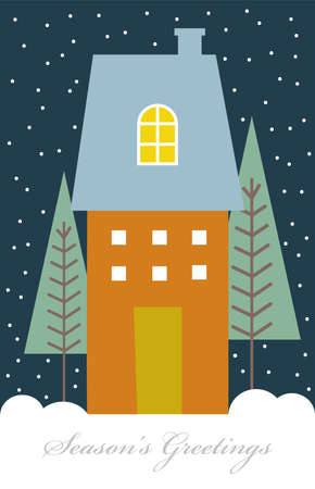 winter christmas greeting card designのイラスト素材