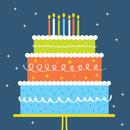 birthday greeting card with birthday cake design