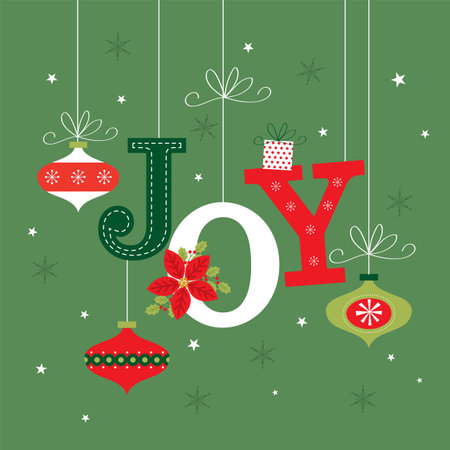 christmas greeting card with christmas decoration illustration designのイラスト素材