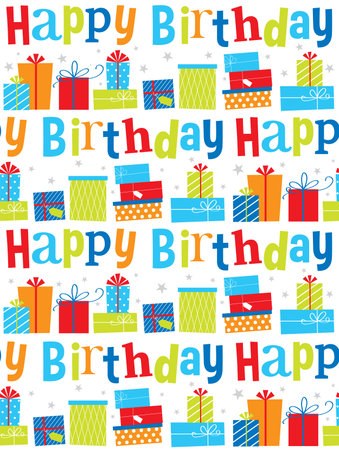 birthday seamless pattern with birthday gift designのイラスト素材