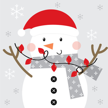 snowman christmas greeting card designのイラスト素材