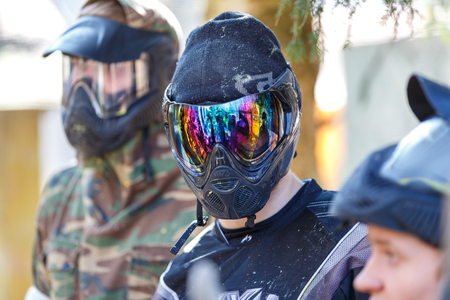 Saint-Petersburg, Russia - April 10, 2016: Paintball student tournament of Bonch Bruevich university in Snaker club.のeditorial素材
