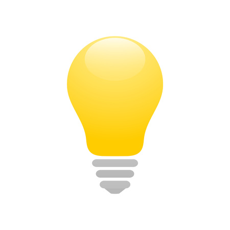 Shiny yellow light bulb icon. Idea and creativity symbol.のイラスト素材
