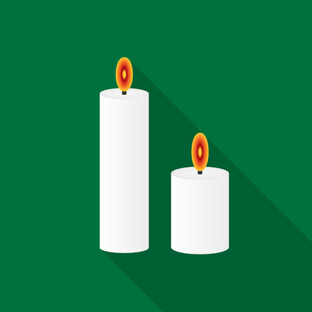 White burning candles icons with long shadow.のイラスト素材