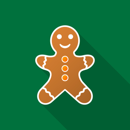 Gingerbread man icon with long shadow.のイラスト素材