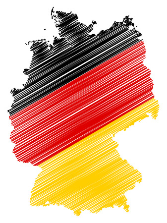 Abstract Germany map with national flag colors.のイラスト素材