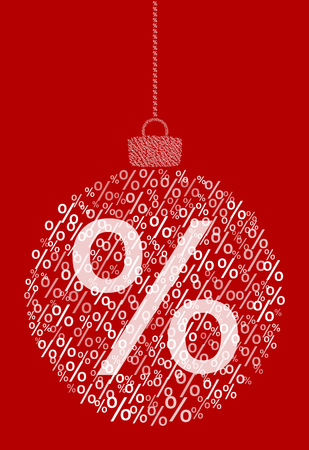 Vector abstract christmas ball of percent sign icons, sale.のイラスト素材