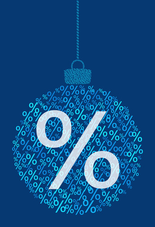 Vector abstract christmas ball of percent sign icons, sale.のイラスト素材