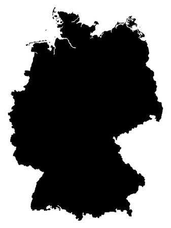 Black map of the Federal Republic of Germany isolated on white background. Vector EPS 10のイラスト素材