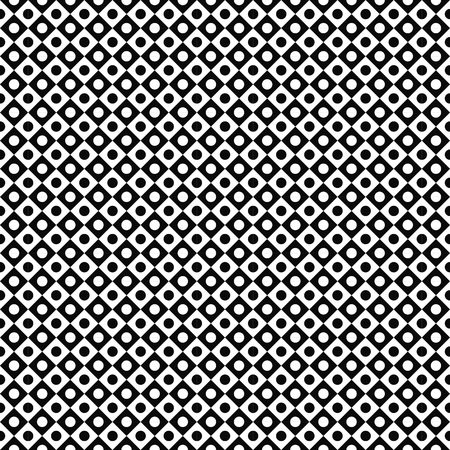 Vector seamless pattern. Abstract geometric texture. Black-and-white background. Monochrome circle in square design.のイラスト素材