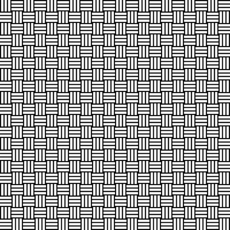 Vector seamless weave pattern. Rattan texture. Black-and-white background. Monochrome design.のイラスト素材