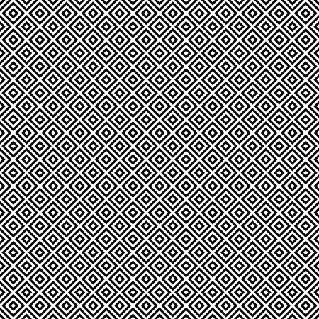Vector seamless geometric pattern. Rhombuses texture. Black-and-white background. Monochrome design.のイラスト素材
