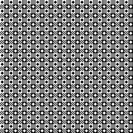 Vector seamless geometric pattern. Black-and-white background. Monochrome design.のイラスト素材