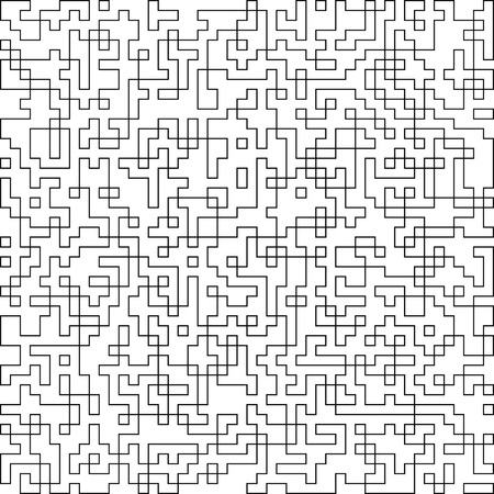 Confusing lines structure of labyrinth with no entrance and exit. Abstract line pattern, texture, background.のイラスト素材