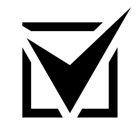 Black checkbox icon, tick symbol in a square isolated on a white background. EPS10 vector fileのイラスト素材