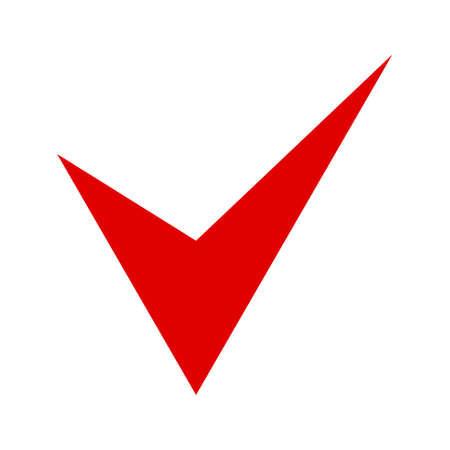 Red check mark icon, tick symbol isolated on a white background.  vector fileのイラスト素材