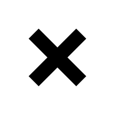 Black X mark icon isolated on a white background. EPS10 vector fileのイラスト素材