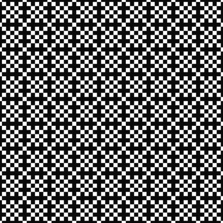 Vector seamless geometric pattern. Simple texture of squares. Black-and-white background. Monochrome...