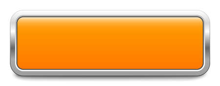 Long rectangular orange metal button isolated on a white background. Blank template with copy space. EPS10 vector fileのイラスト素材