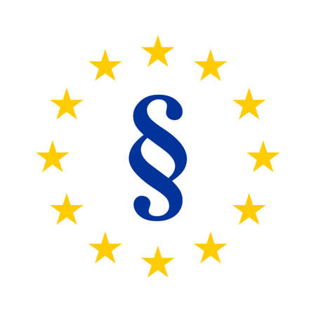 The wreath of stars of EU with paragraph icon isolated on a white background. EPS10 vector fileのイラスト素材