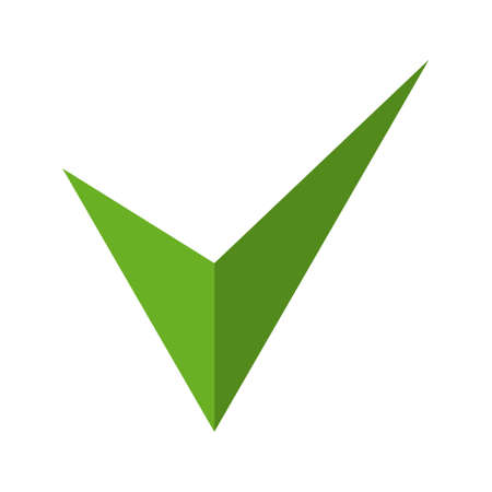 Flat green check mark icon, tick symbol isolated on a white background. EPS10 vector fileのイラスト素材