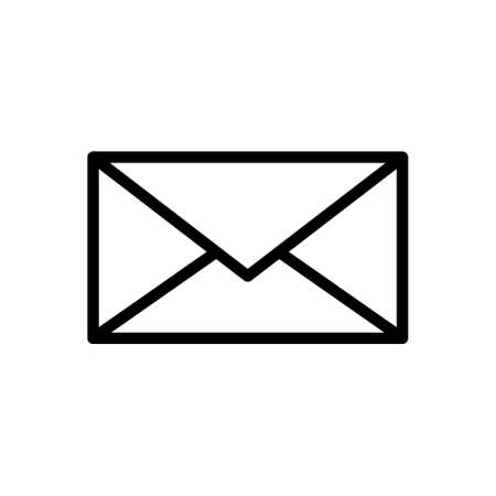 Envelope outline pictogram, line icon with an editable stroke isolated on a white background.のイラスト素材