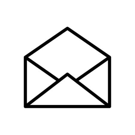 Opened envelope outline pictogram, line icon with an editable stroke isolated on a white background.のイラスト素材