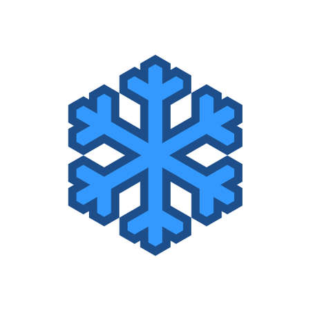 Blue snowflake pictogram, icon isolated on a white background. EPS10 vector file