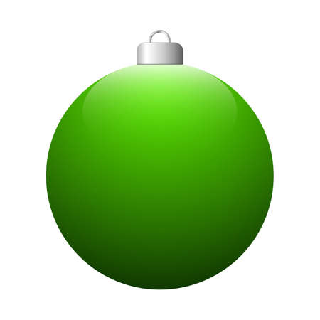 Glossy green Christmas ball isolated on white background. Vector illustration.のイラスト素材